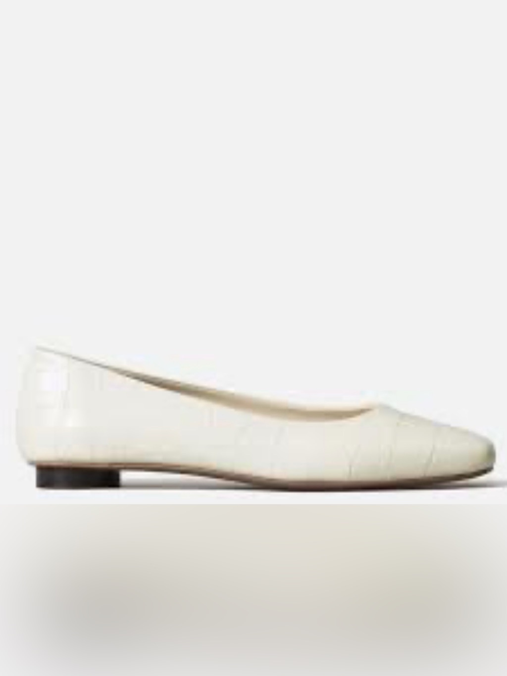 Everlane 90s Ivory Croc-Embossed Ballet Flat Size 8